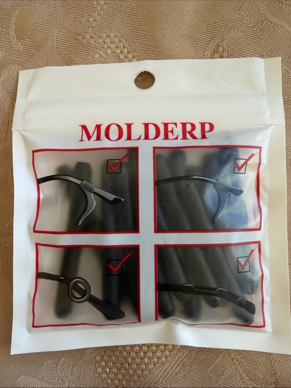MOLDERP Replacement Eyeglass Temple Tips in Black